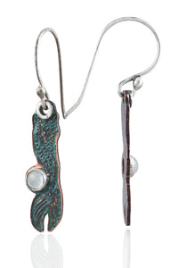 Patina: Turquoise Mermaid with Mini Aquamarine Bubble Dangles