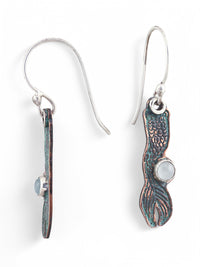 Patina: Turquoise Mermaid with Mini Aquamarine Bubble Dangles