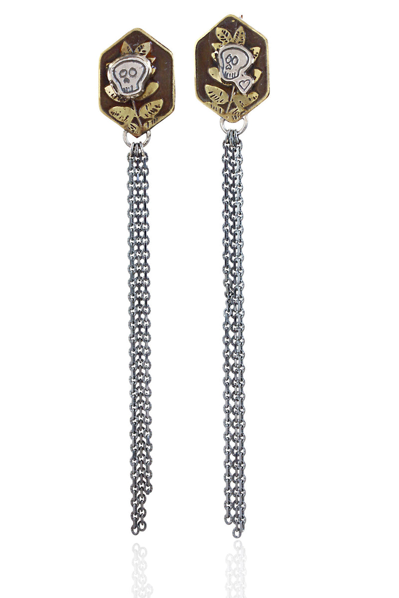 Botanical Kindred Skull Fringe Studs