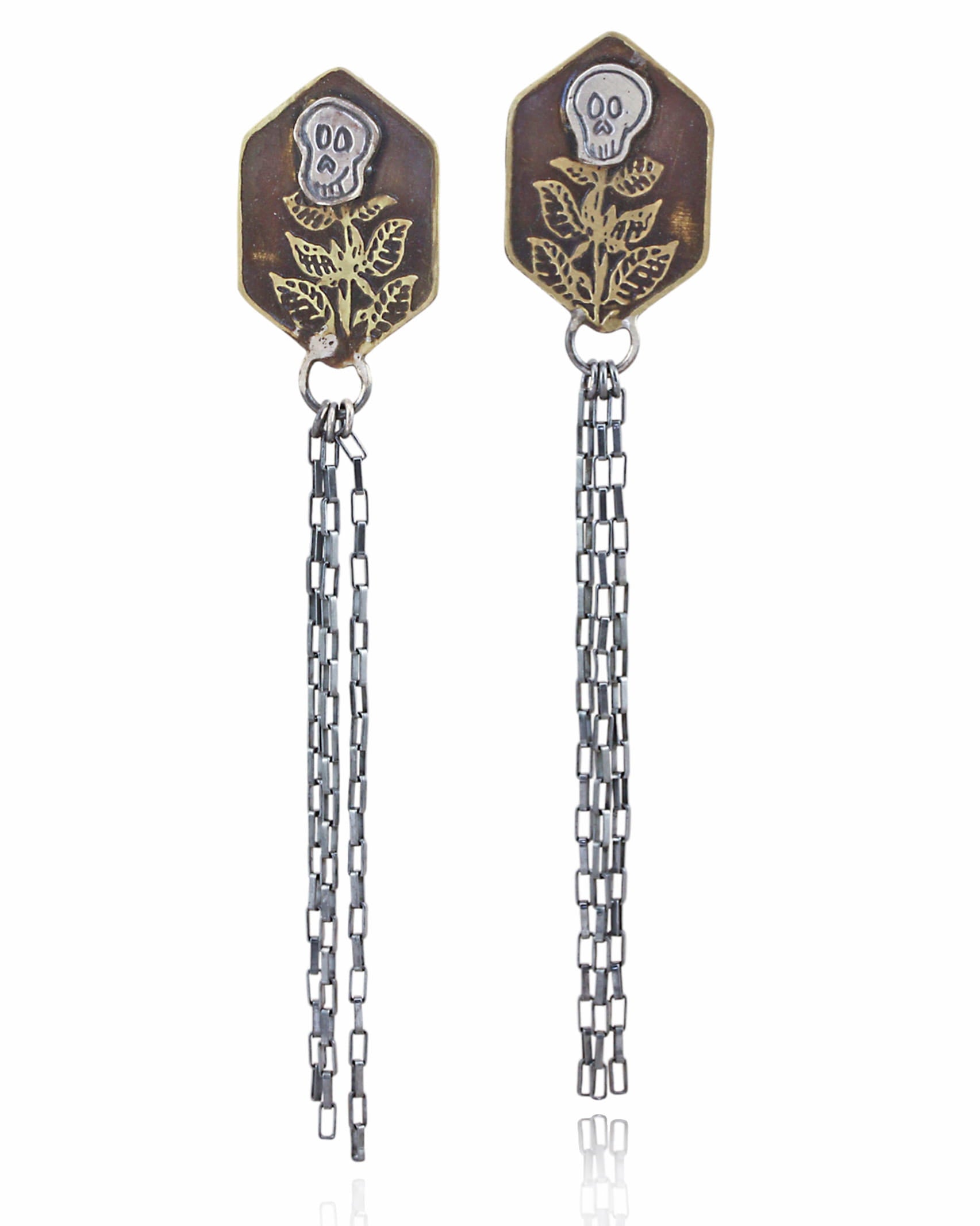 Botanical Kindred Skull Fringe Studs