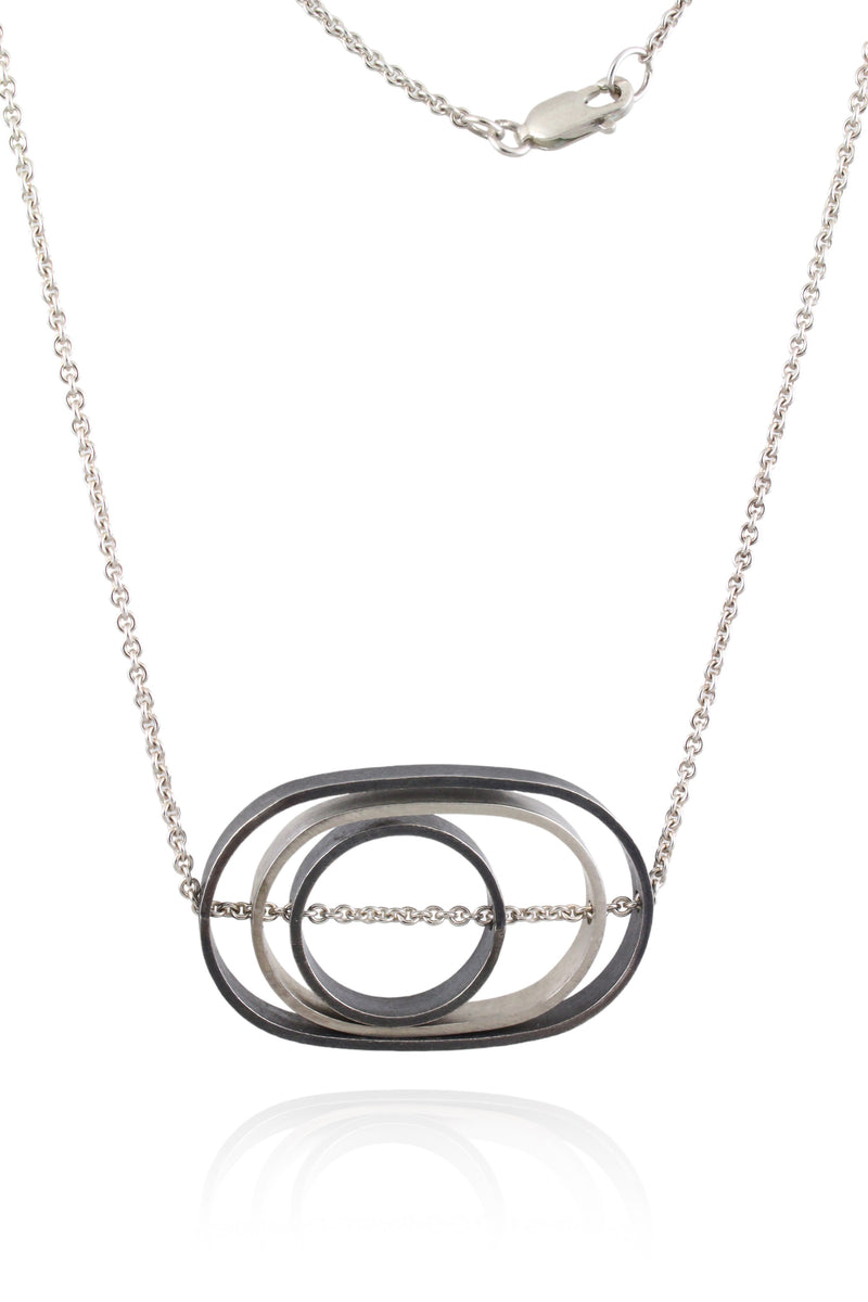 O.C.D. Oval with Circle Grayscale Necklace