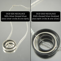 O.C.D. Circle SOS Grayscale Fidget Necklace