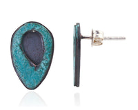 Patina: Copper Teal Teardrop Studs