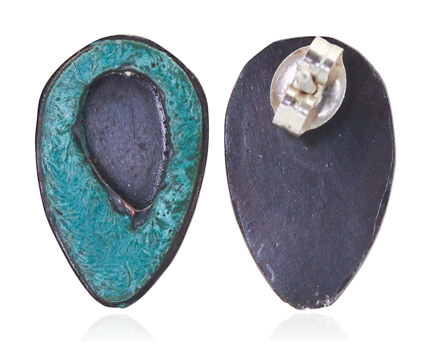Patina: Copper Teal Teardrop Studs