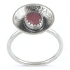 Pink Tourmaline Sterling Rose Dome Ring Size 6.5