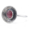 Pink Tourmaline Sterling Rose Dome Ring Size 6.5