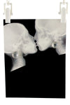 Handmade 925 Earrings featuring a rose etched pattern on the front. Displayed on a skull x-ray card.