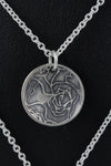 Rose Etched Disc Pendant