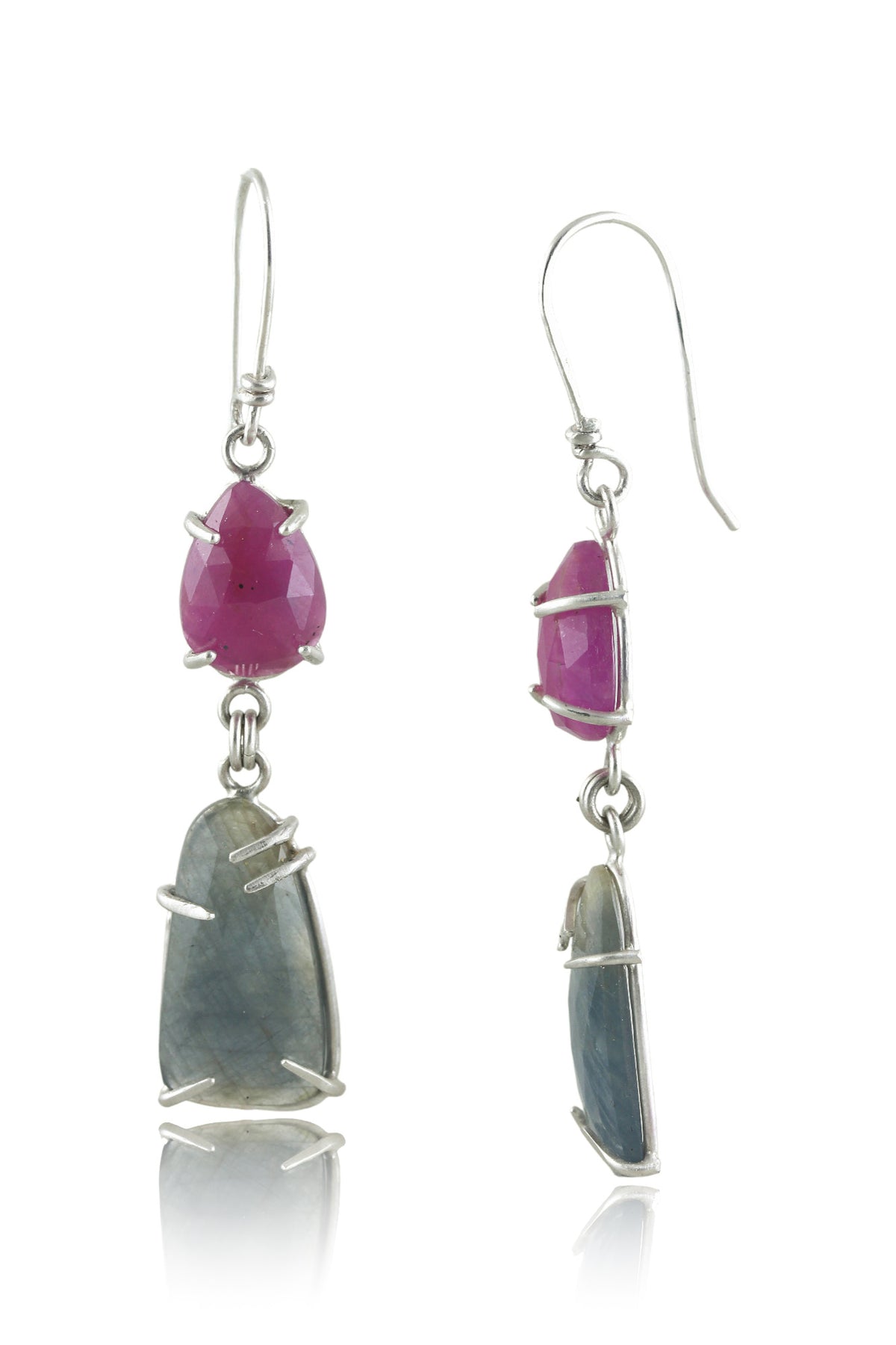 Sapphire Rose Cut Claw Drop Dangles Creative Dexterity