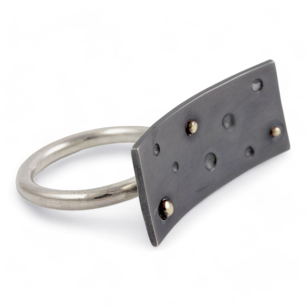 Stargazing: Sterling Ramp with 14K Gold Ring: Size 7 Creative Dexterity