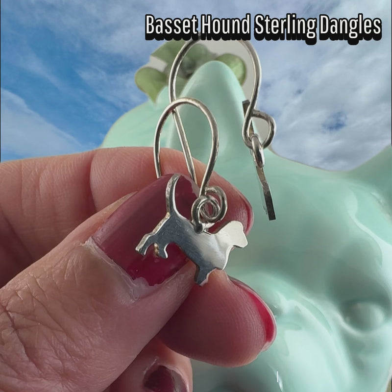 Basset Hound Dangle Earrings