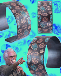 Video Meme of Lauren Anabela's inspirational characters commenting on her handmade jewelry.  This video meme features The Righteous Gemstones TV show character "Baby" Billy Freeman pointing at Lauren Anabela's Gemstone Cuff Bracelet