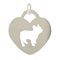French Bulldog Heart Charm or Pendant