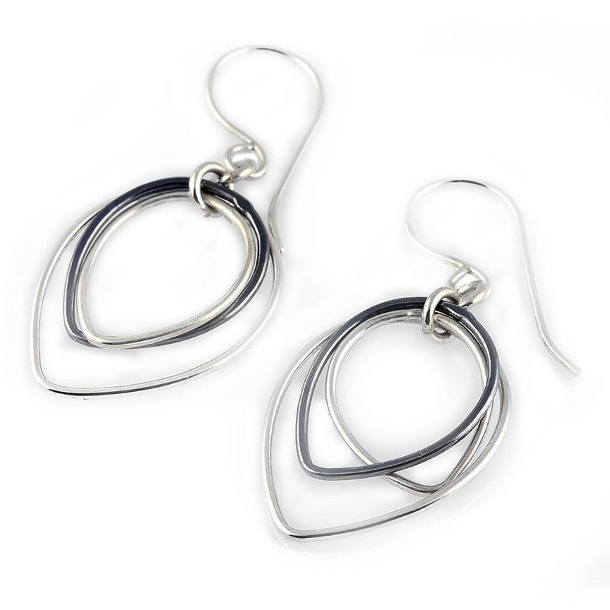 Two-Toned Teardrop Shape Sterling Dangles Creative Dexterity
