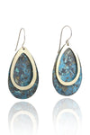 Patina: Lucious Blue and Brass TeardropDangles