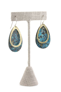 Patina: Lucious Blue and Brass TeardropDangles