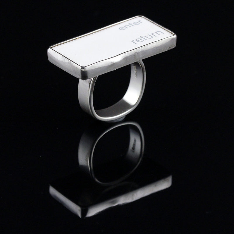 Computer Key Ring Enter Return Computer Key Ring - Sterling Silver Macbook Key Jewelry ...