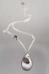Dendritic and Amethyst Teardrop with Frenchie Peekaboo Pendant