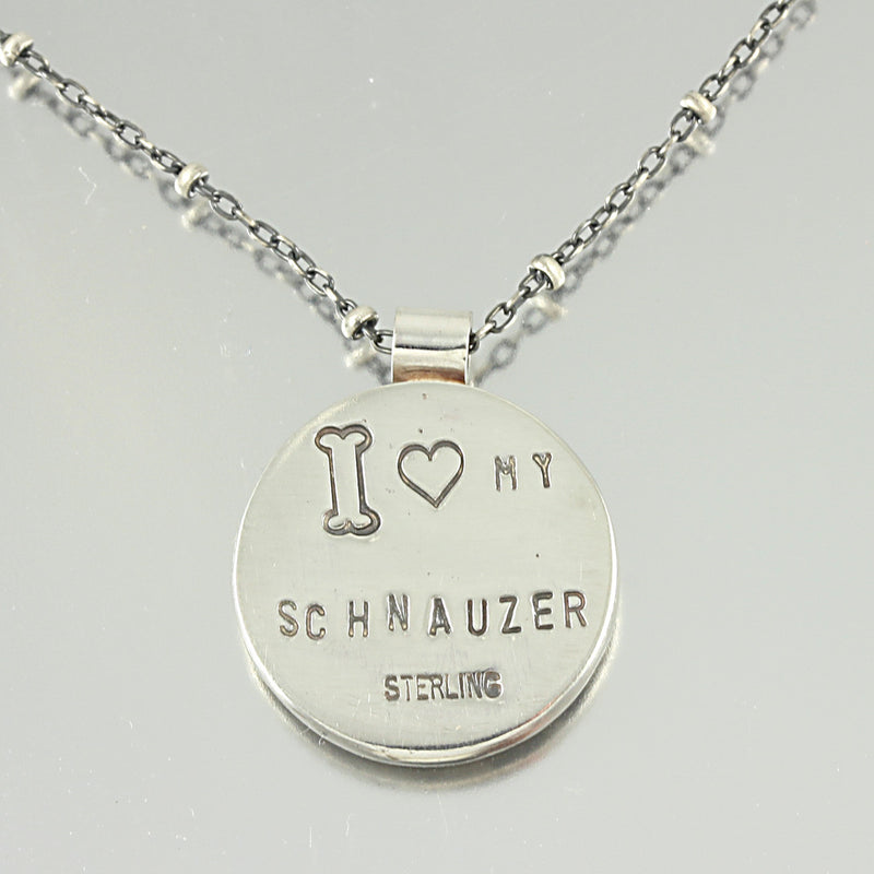 I Love My Schnauzer Necklace