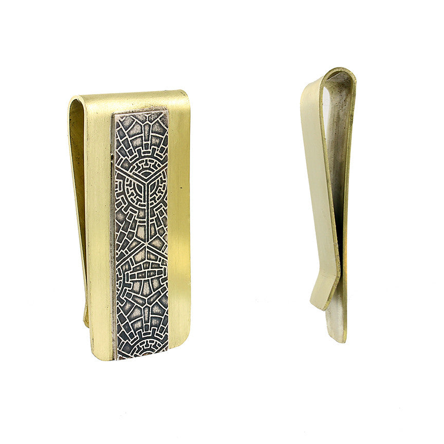 Brass with Sterling Pattern Money Clip Creative Dexterity