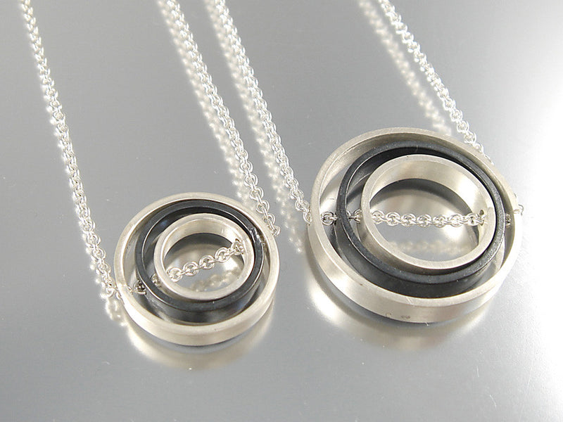 O.C.D. Small Circle Grayscale Necklace