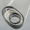 O.C.D. Oval with Circle Grayscale Necklace