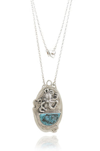 Octopus Pendant with Turquoise Stone