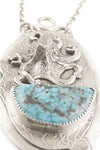 Octopus Pendant with Turquoise Stone