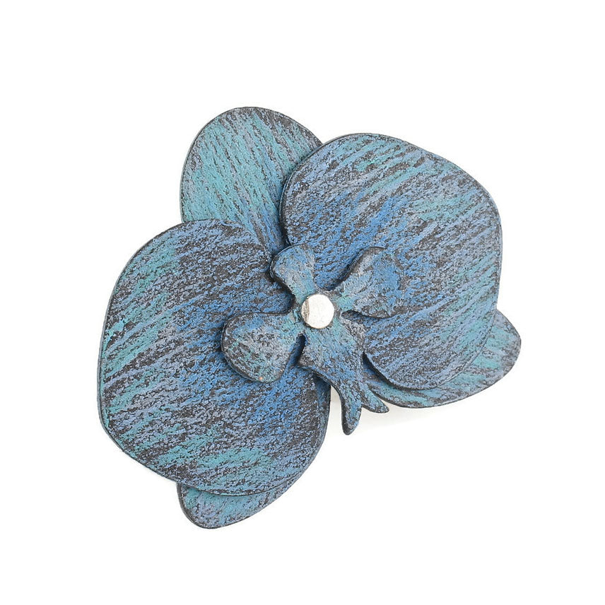 Orchid Brooch: Blossoming Blue