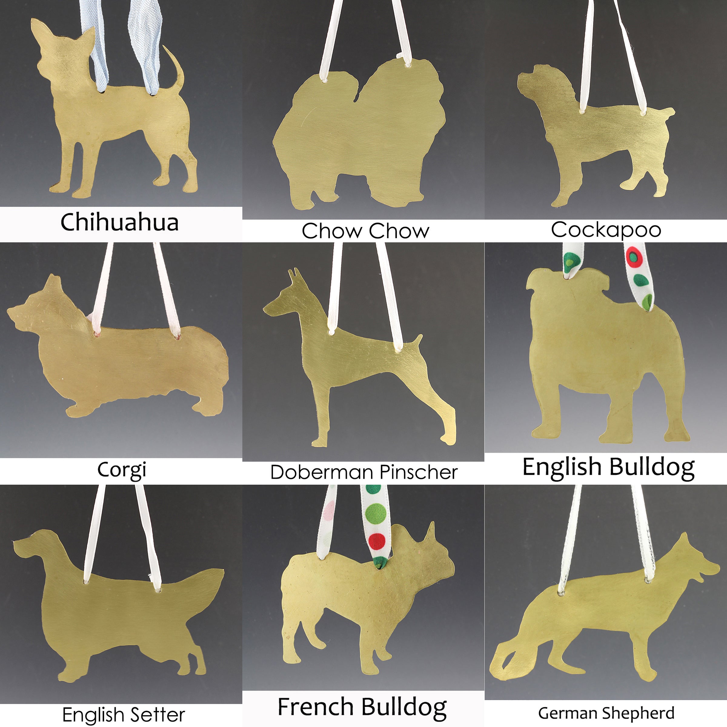 Custom Made to Order Dog Breed Silhouette Ornament