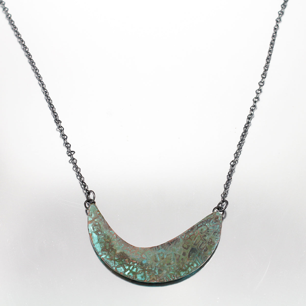 Patina: Rustic Sea Green-Jade Textured Modern Necklace Creative Dexterity