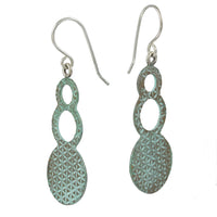 Patina: Rustic Aqua-Cyan-Green Bubble Dangles