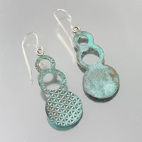 Patina: Rustic Aqua-Cyan-Green Bubble Dangles