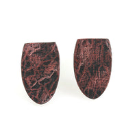 Copper Red Patina Shield Shaped Studs by Creative Dexterity - Front View