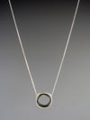 Rounded Square Grayscale - Sterling Necklace