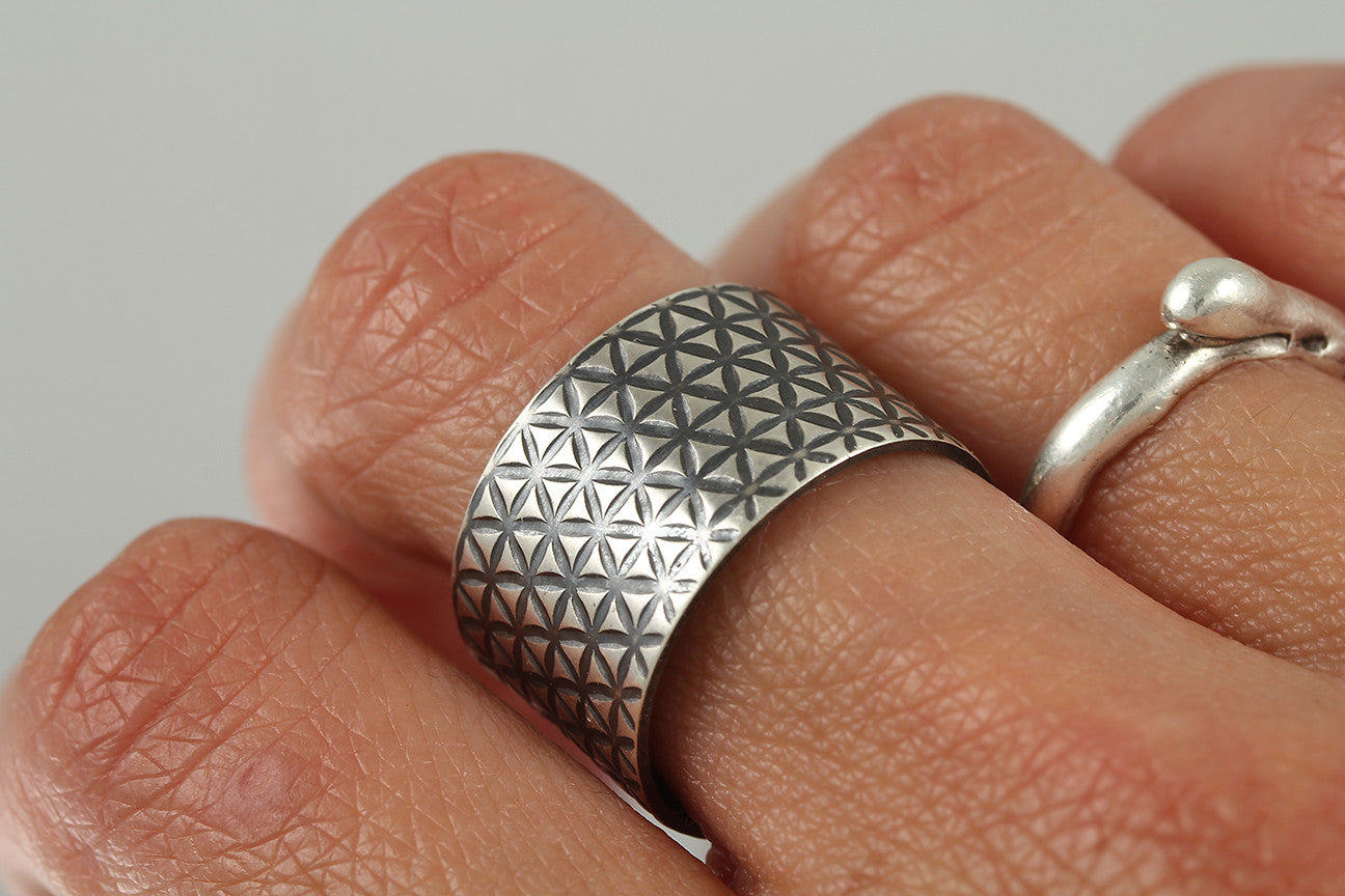 Textured Wide Ring Band