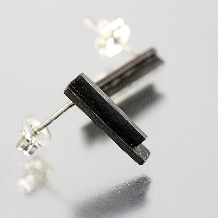 Oxidized 'T Bar' Studs Creative Dexterity