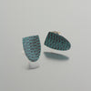 Teal Snakeskin Shield Studs Creative Dexterity: Front and Side
