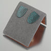 Teal Snakeskin Shield Studs Creative Dexterity: Front