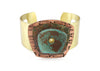Patina Cuff: Antiqued Copper, Earth-tone and Teal Dome
