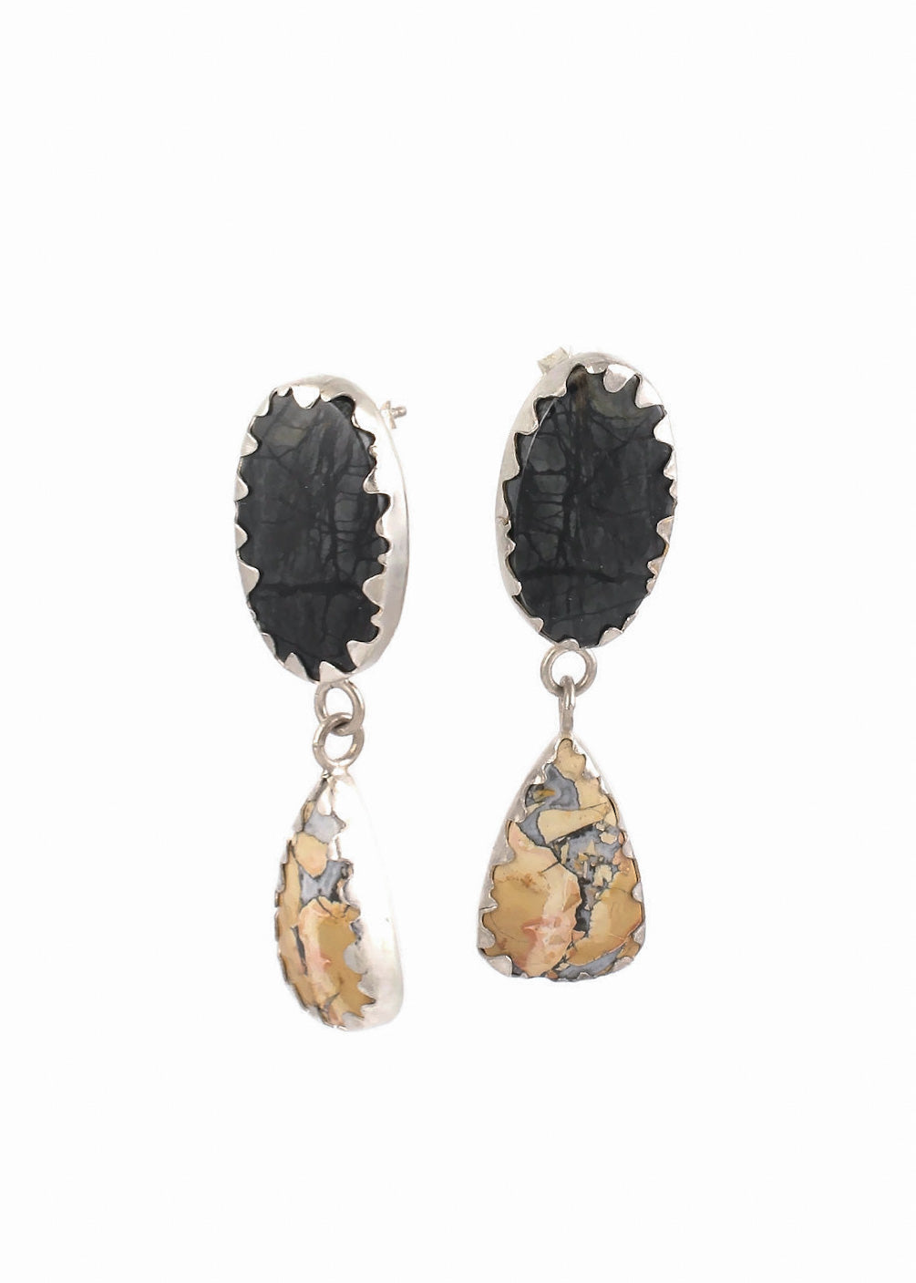 Jasper Dangle Studs Forest Back Creative Dexterity