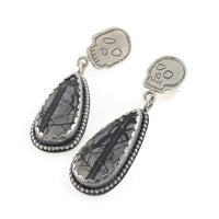 Jasper Skull Dangle Studs