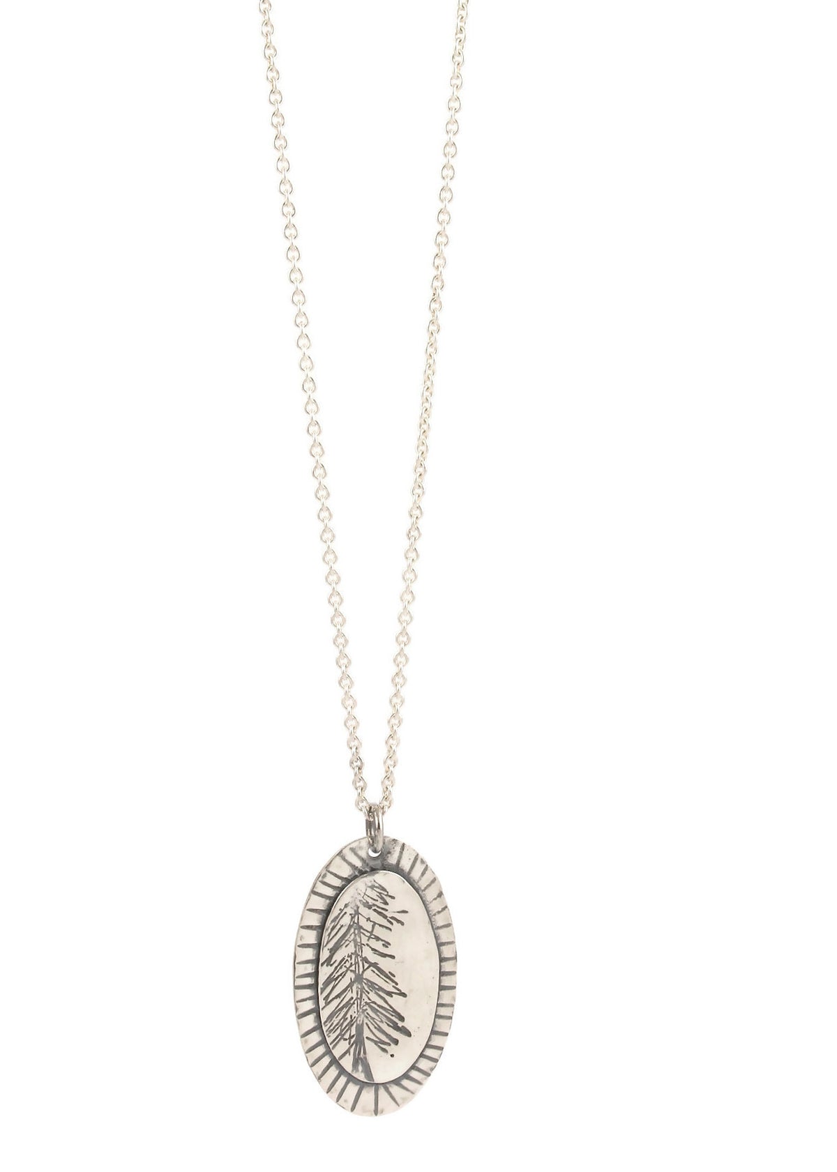 Tree Oval Silver Pendant Creative Dexterity