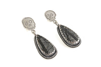 Jasper Skull Dangle Studs